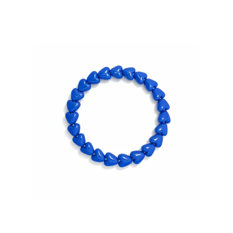 Blauwe hartjes kralenarmband