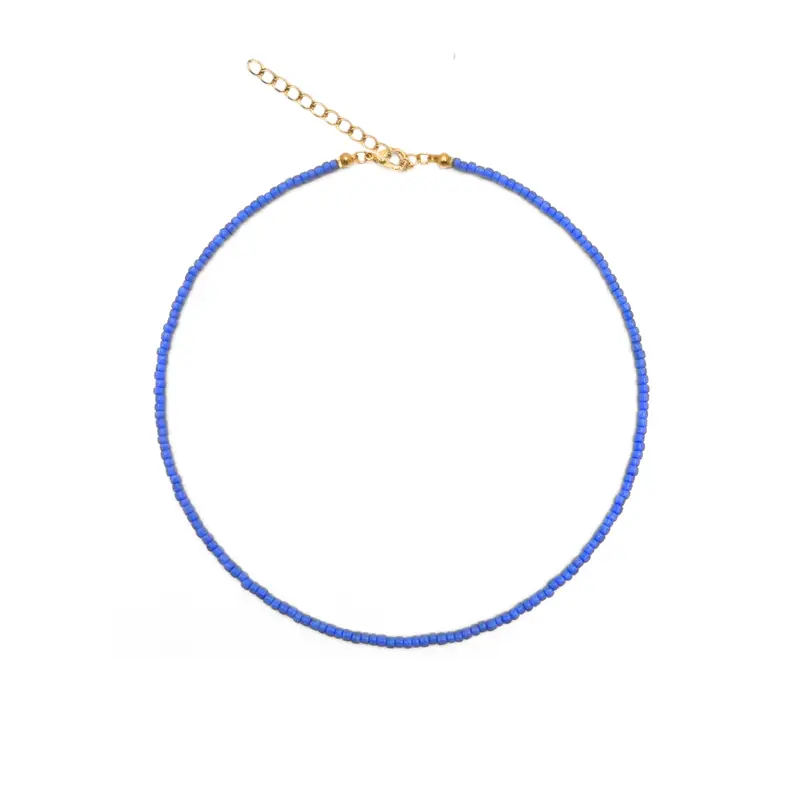 Blauwe kleine kralenketting Saar