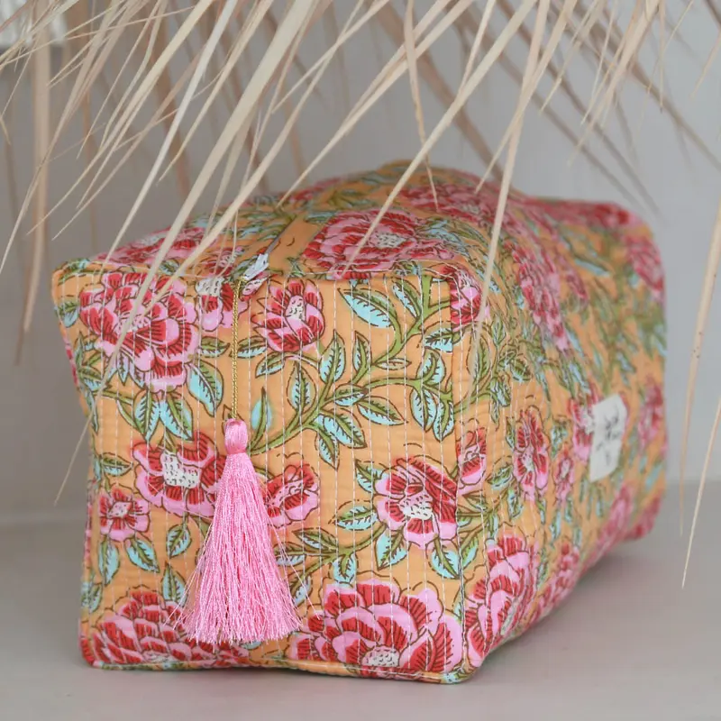 Blockprint toilettas Fez summer flower L