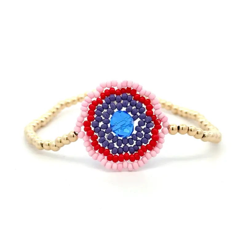 Boho purple 3mm gold coloured