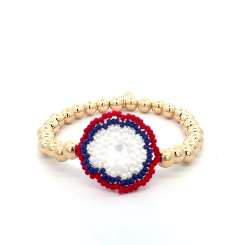 Boho white 6mm gold coloured