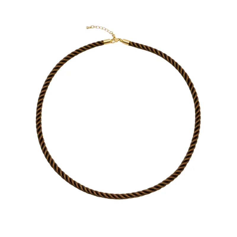 Bruine gedraaide rope ketting