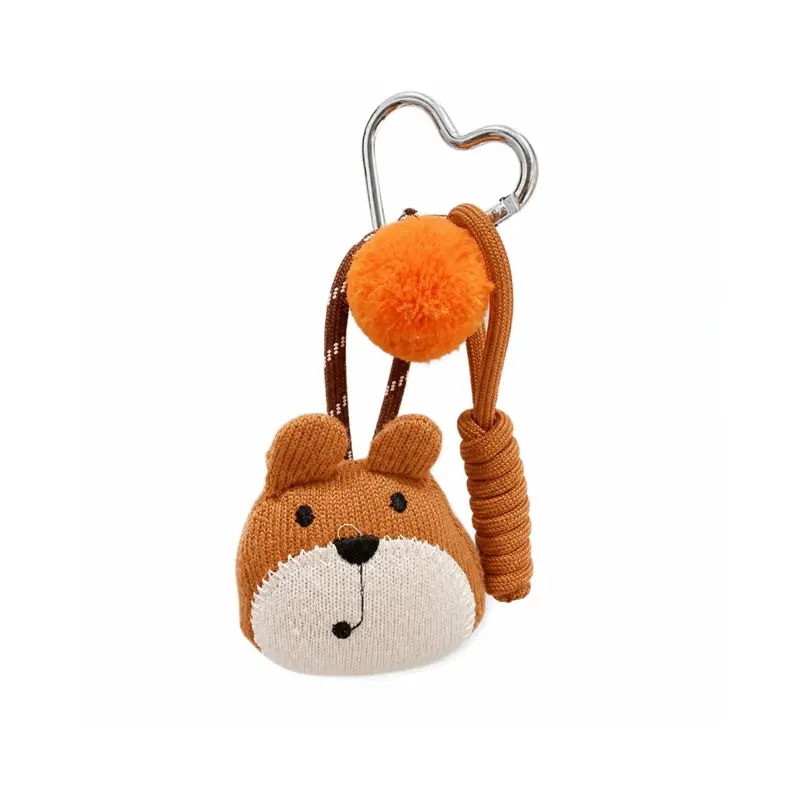 Bruine hond pompon tashanger