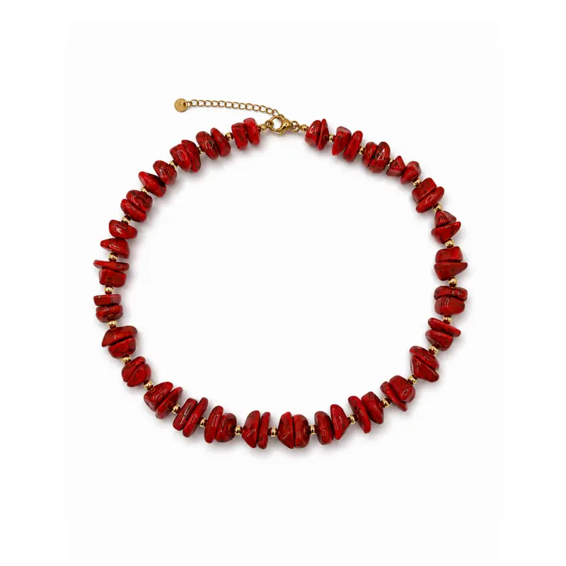 Burgundy marble splitkralenketting
