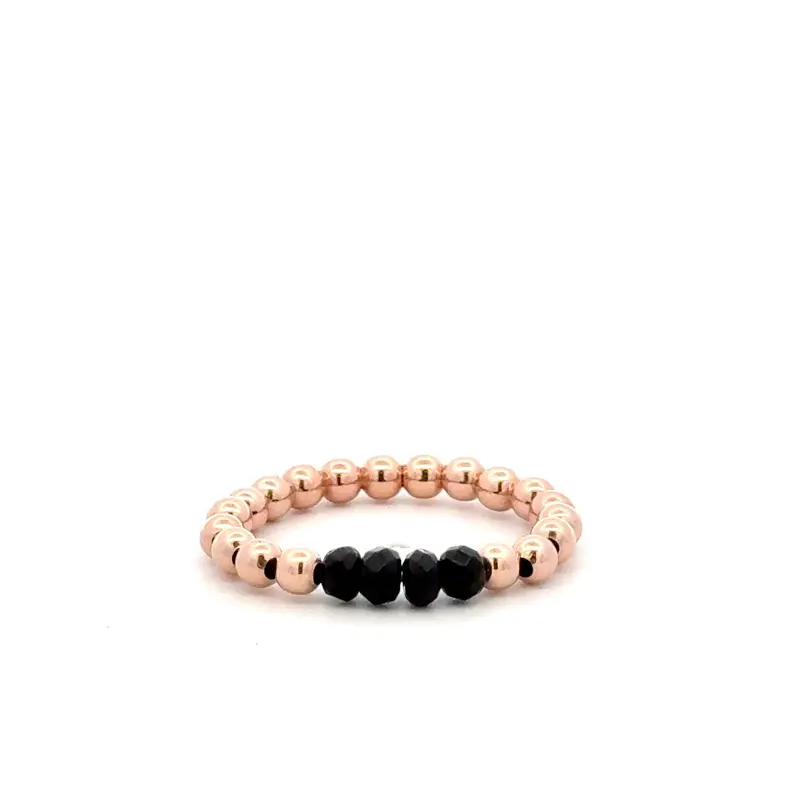 Chance ring black rose-gold coloured