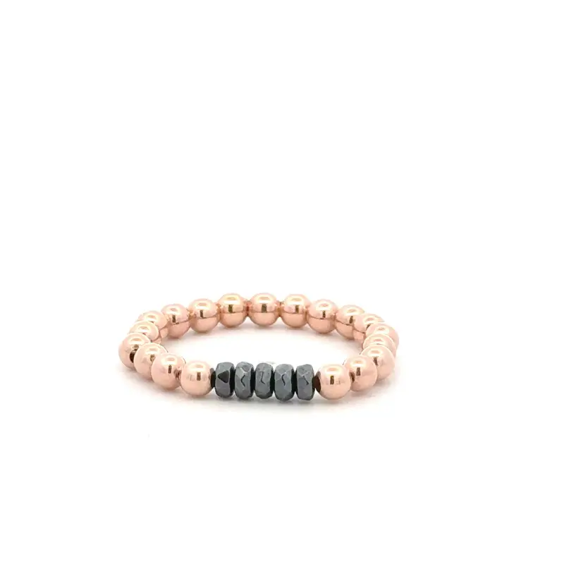 Chance ring grey rose-gold coloured