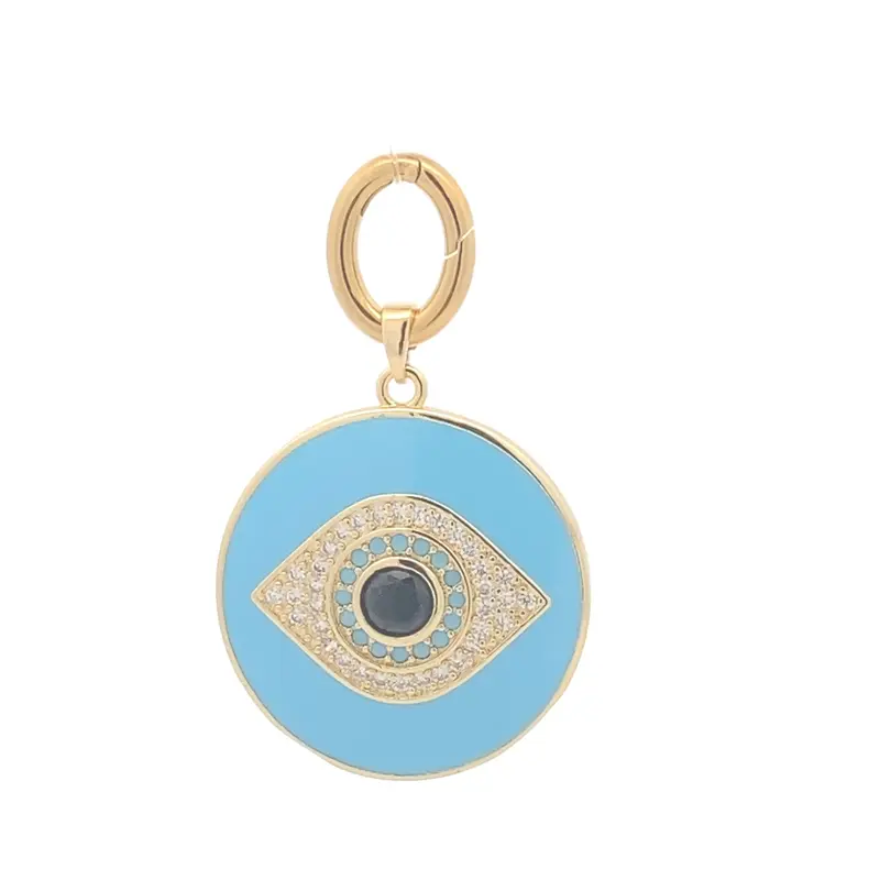 Charm - Big blue eye goldplated