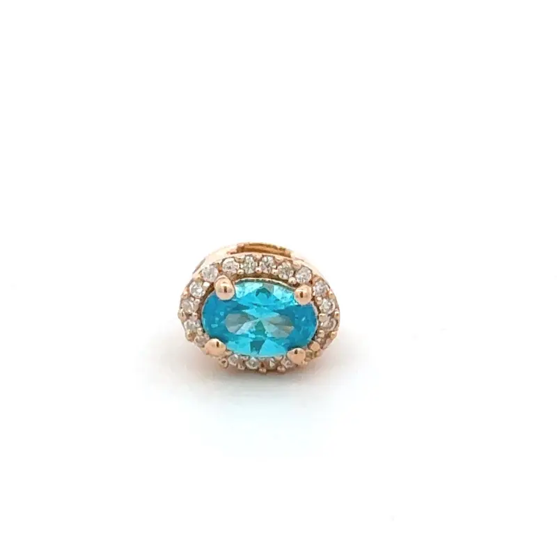 Charm Click blue goldplated