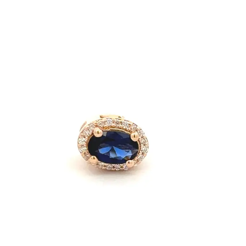 Charm Click dark blue goldplated
