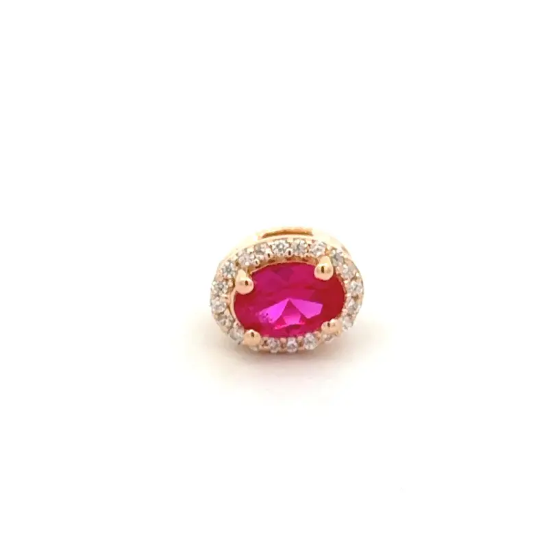 Charm Click fuchsia goldplated