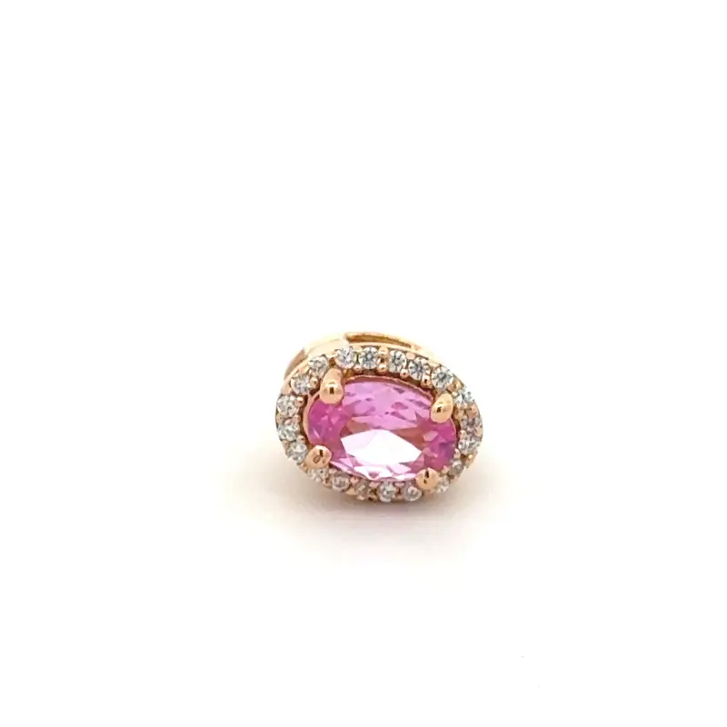 Charm Click pink goldplated