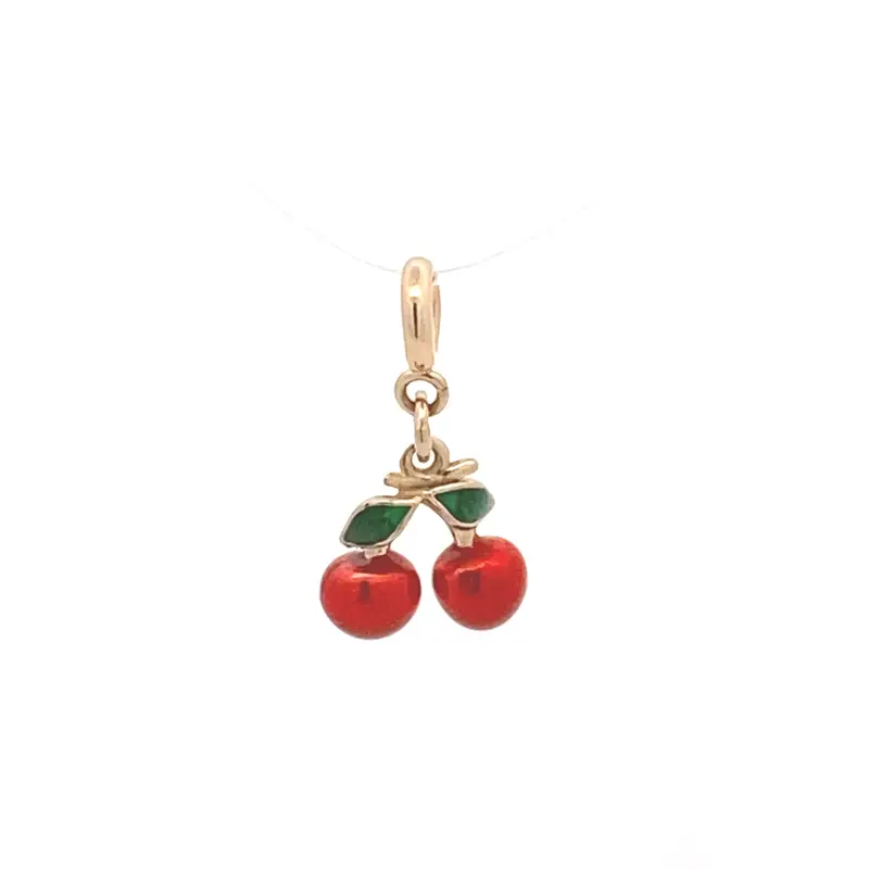 Charm clipon - Cherry goldplated