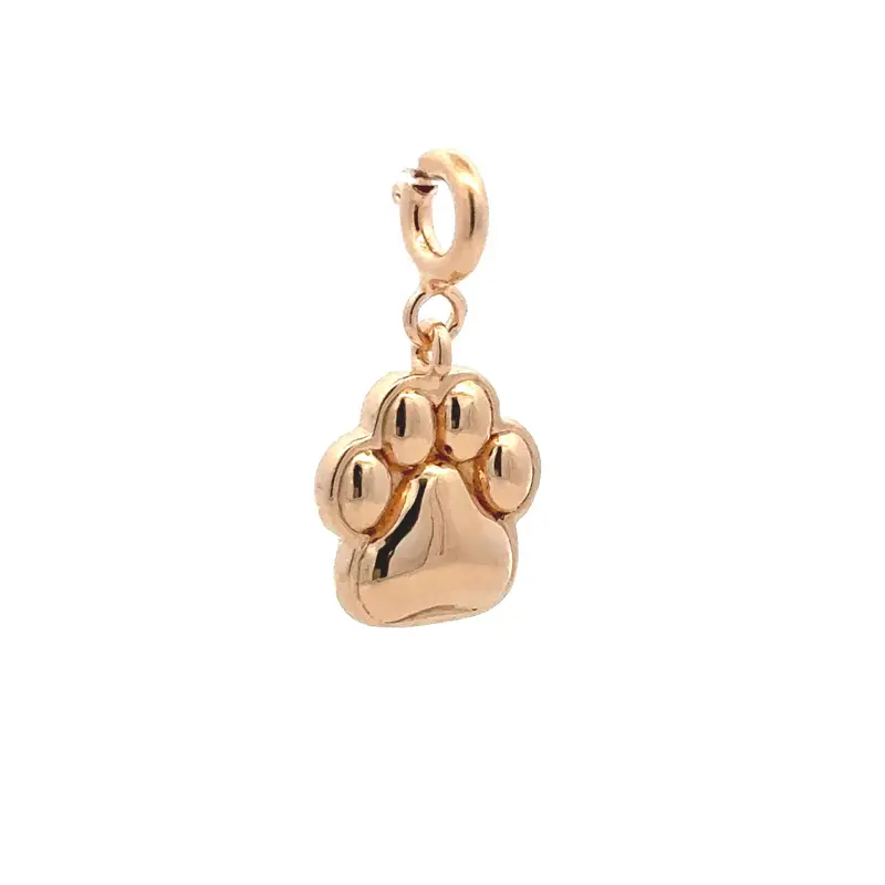 Charm clipon - Dog paw goldplated