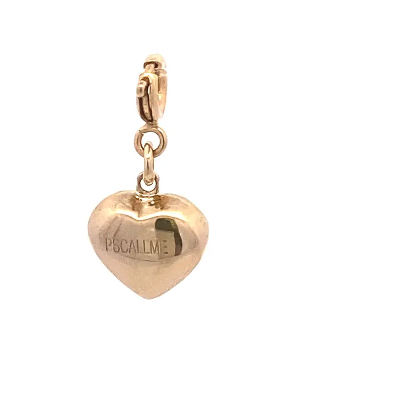 Charm clipon - Heart puff goldplated