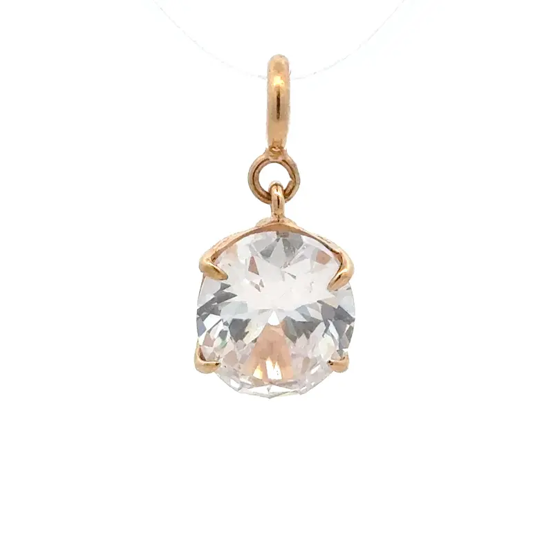 Charm clipon - Iconic clear goldplated