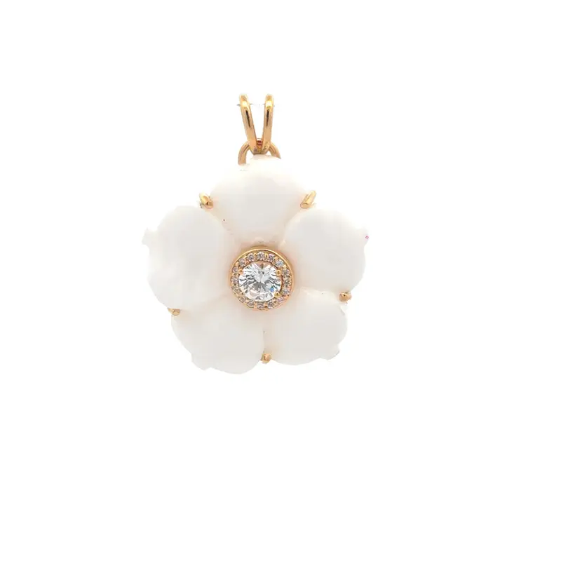 Charm - flower luxe pearl goldplated