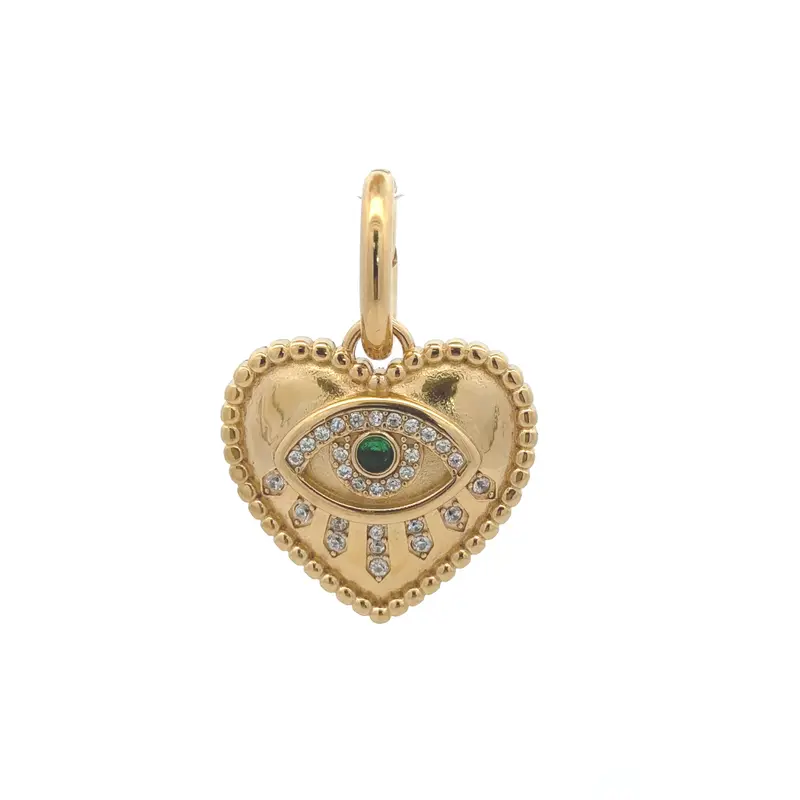 Charm - Heart lucky eye goldplated