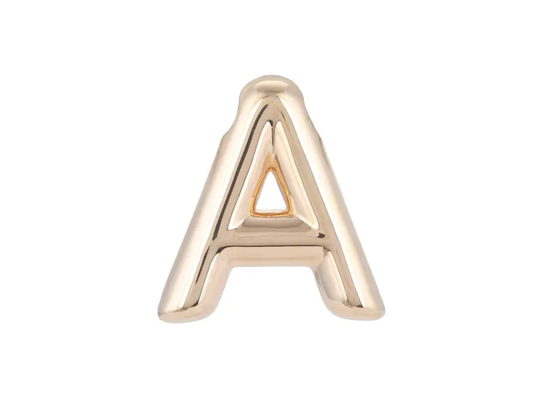 Charm - Letter puff big goldplated