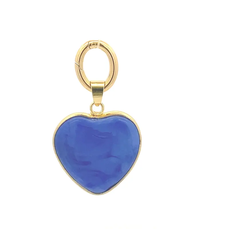 Charm - Light blue goldplated
