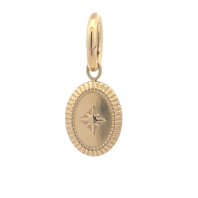 Charm - Oval star goldplated