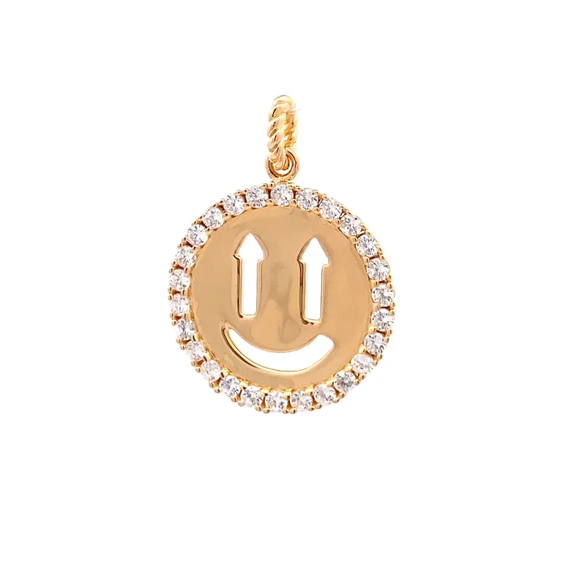 Charm - smiley arrow cc goldplated