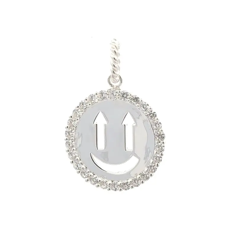Charm - smiley arrow cc silver