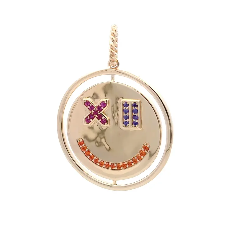 Charm - smiley reverse goldplated