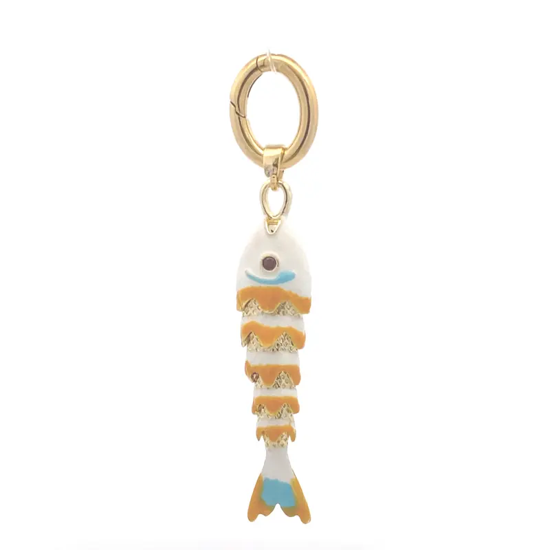 Charm - White fish goldplated