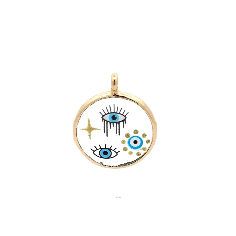 Charm wonder round symbols goldplated