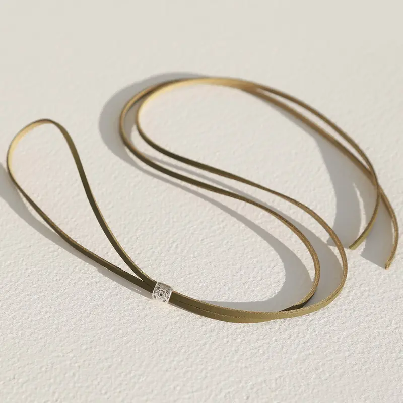 Choker Navajo olive zilver