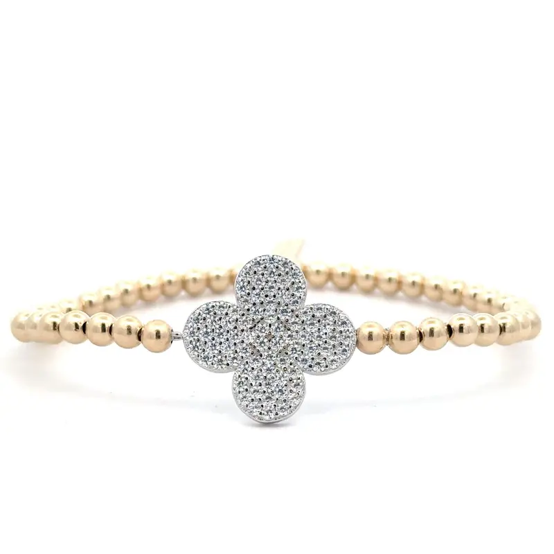 Clover pave gold coloured