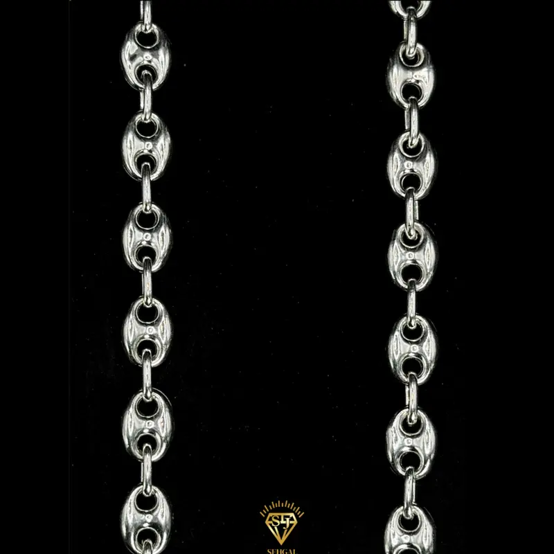 COFFEEBEAN CHAIN-7,5MM/60CM Silver 925