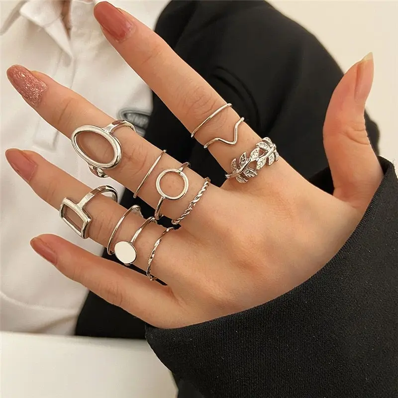 Conjunto de 11 anillos vintage