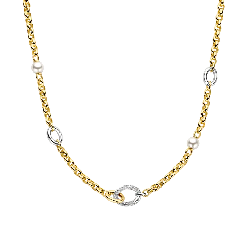 Connected Zirkonia Parel Ketting