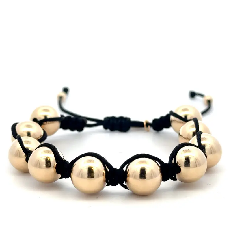 Cord 10mm black gold coloured