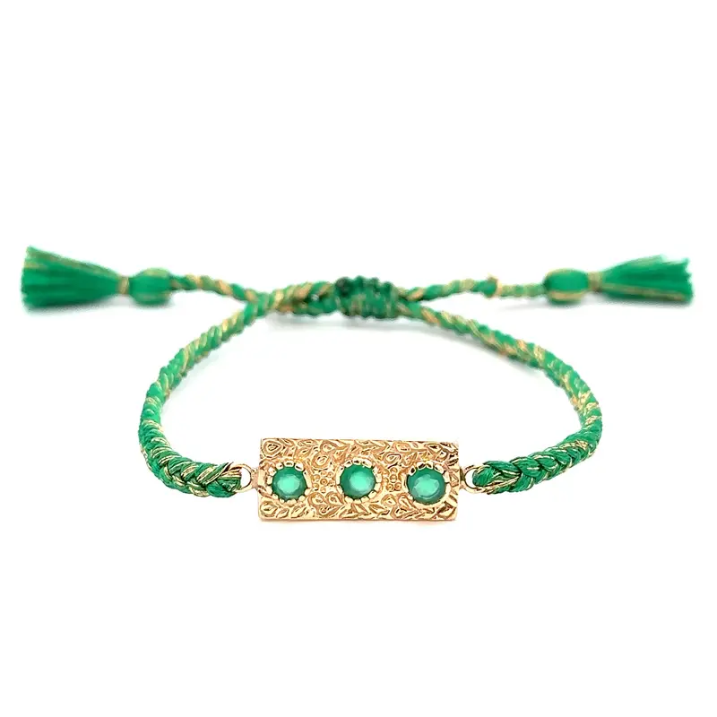 Cord Cleopatra green goldplated