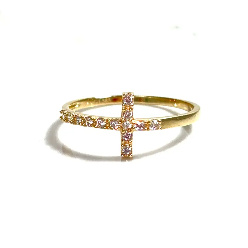 Cross Ring - 14 carat gold