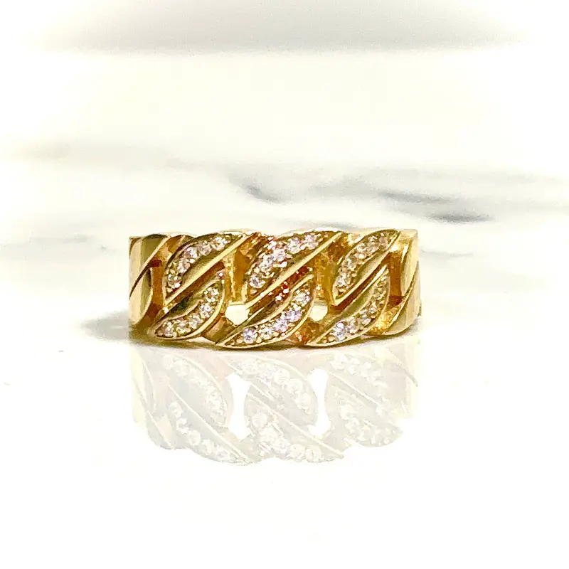 Cuban Link Ring - 14 carat gold GRV2