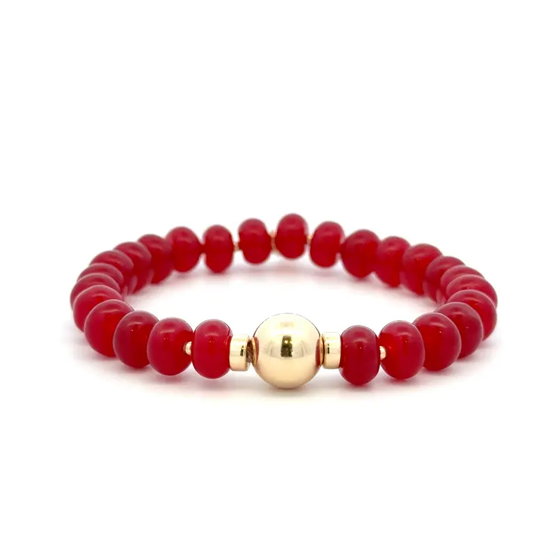 Daisy cherry red gold coloured
