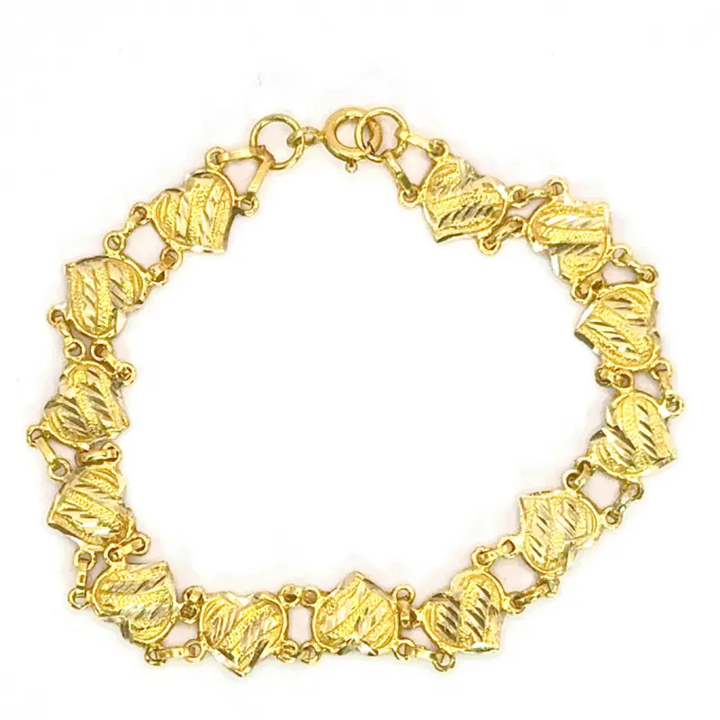 DIAMOND CUT HEART BRACELET - 18K