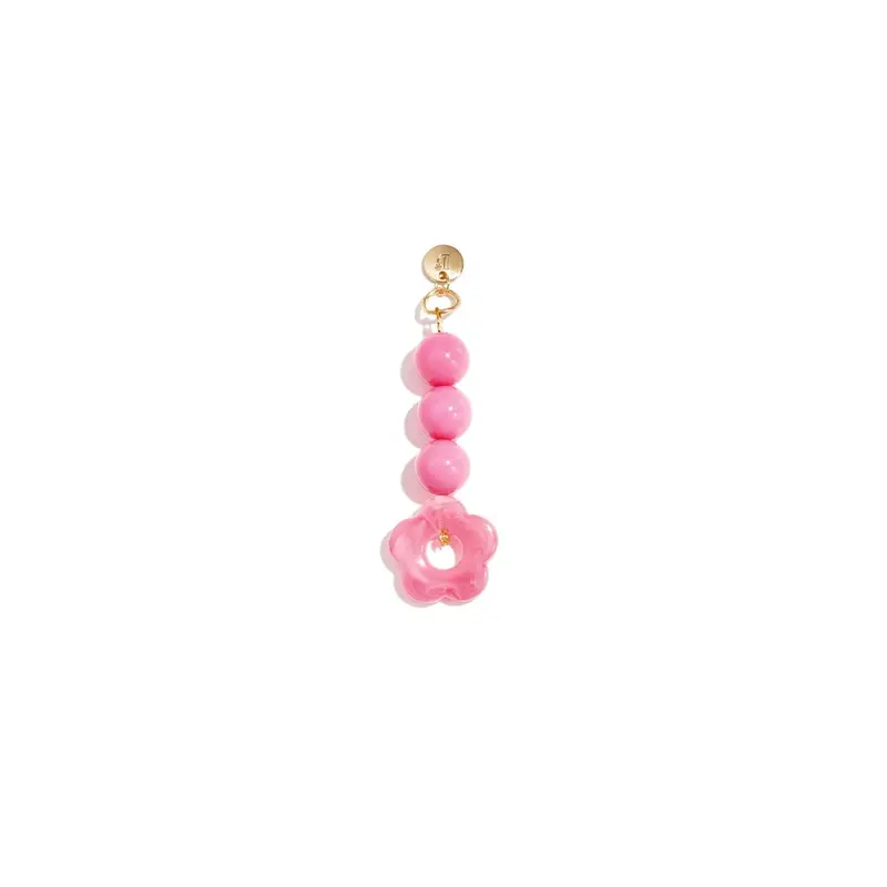Diep roze bloemetjes tashanger