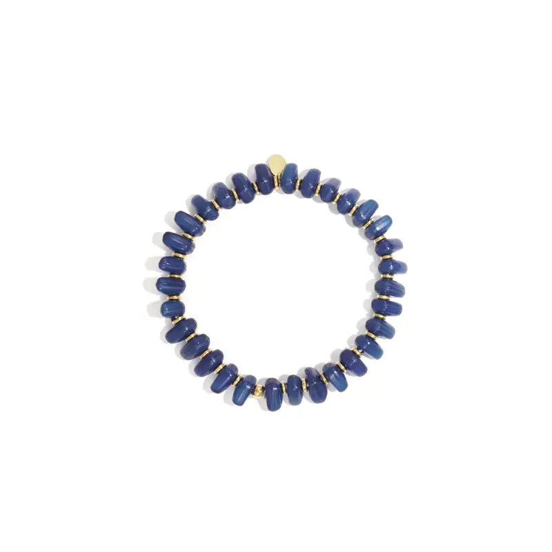 Donkerblauwe split kralenarmband