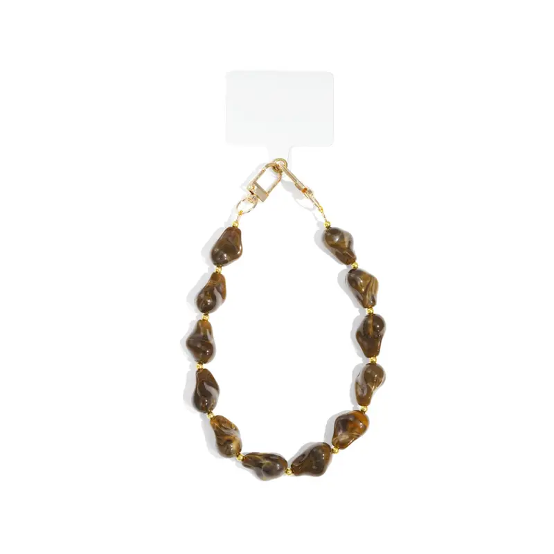 Donkerbruine chunky marble telefoonkoord