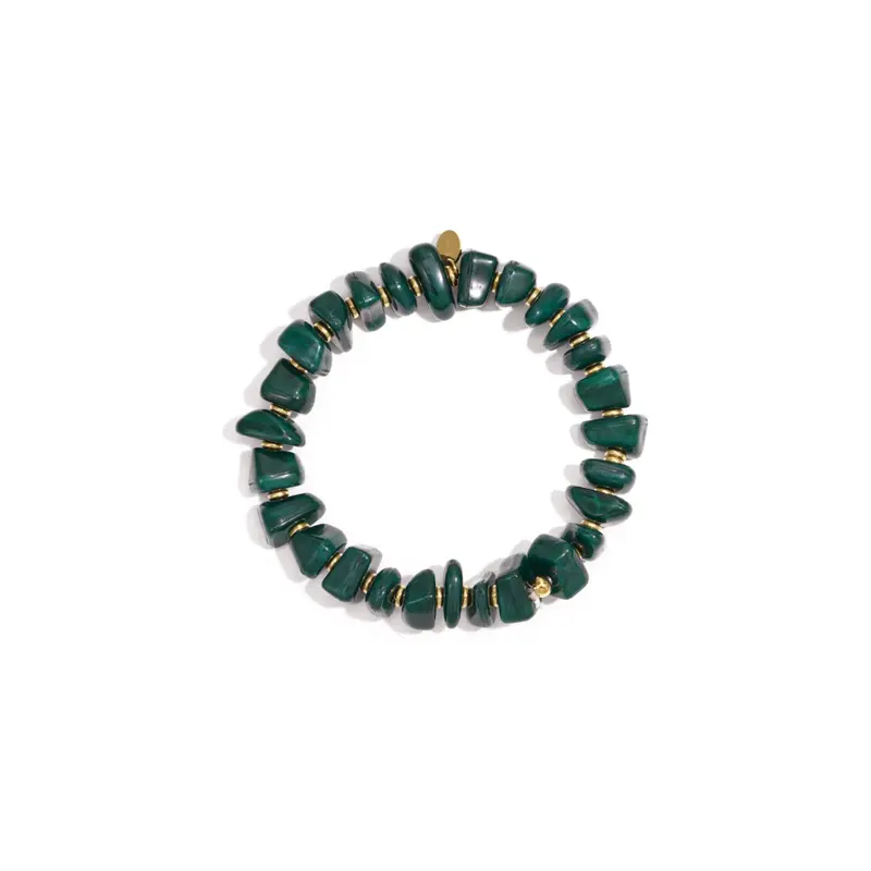 Donkergroene split kralenarmband