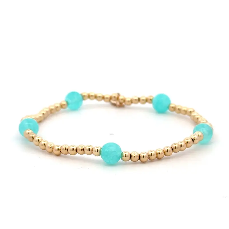 Dot 5 blue aqua gold coloured