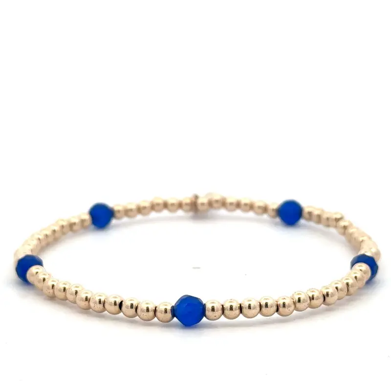 Dot 5 navy blue gold coloured