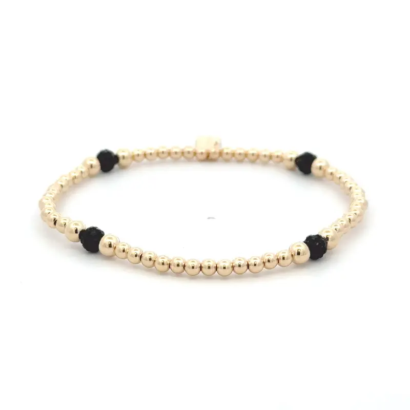 Dot four 3mm black gold coloured