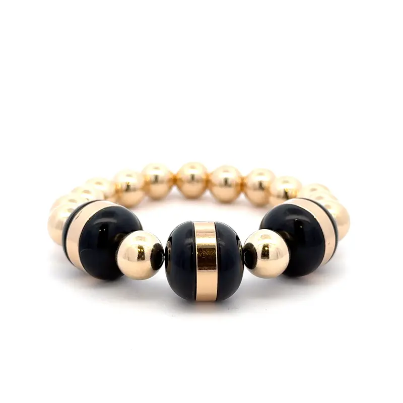 Dot three black 10mm gold coloured