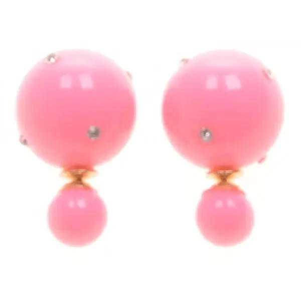 Double dots roze met strass
