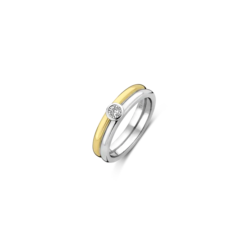 Double Ring met steen